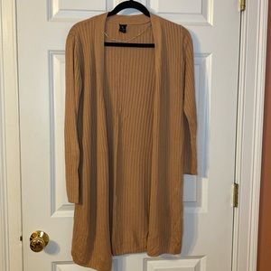 Dusty rose, long, button-down cardigan